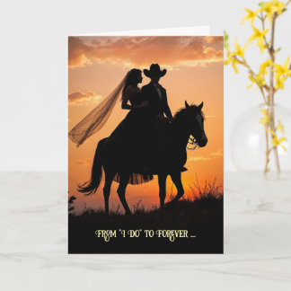 Congratulations Wedding Marriage Country Western Kort