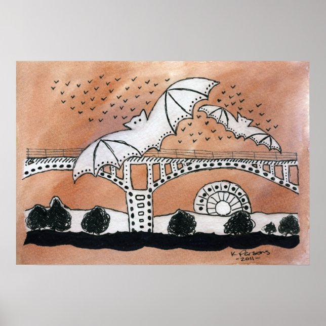 Congress Avenue Fladdermöss Poster (Framsidan)