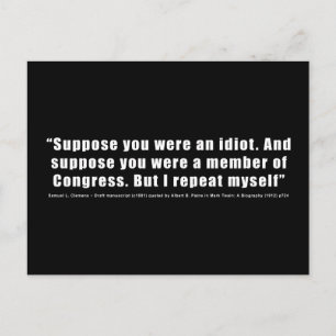 Congress Idiots Quote av Samuel L. Clemens Vykort