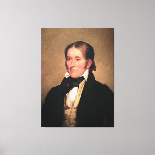 Congressman Davy Crockett av Chester Harding Canvastryck (Framsida)