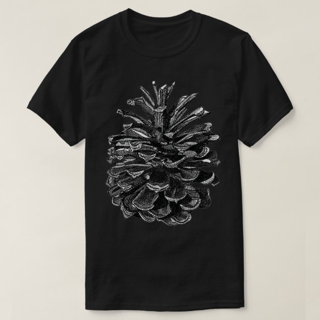 Conifer Gräs Cone Woodland Walk Teckning T Shirt (Design framsida)