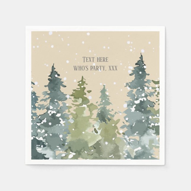 Conifer, Gräs Träd, Evergreen Pappersservett (Framsidan)