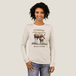 Conifer Mama och Baby Moose Tracks T Shirt