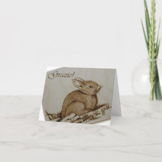 Coniglietto - Grazie! - Pirografia Tack Kort