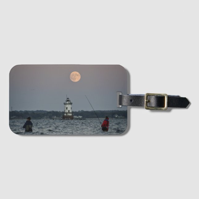 Conimicut Lighthouse Skördemåne Bagagebricka (Framsida horisontal)