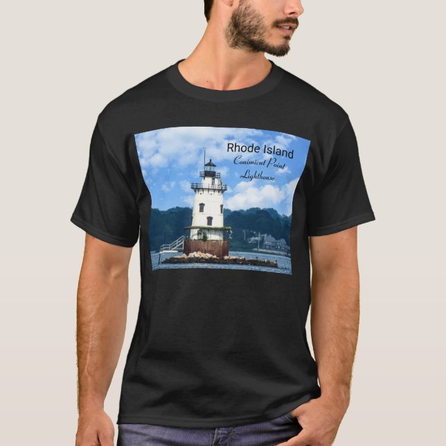 Conimicut Point Lighthouse RI  T Shirt (Framsida)
