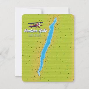 Coniston Vatten, sjö-distriktet, England karta