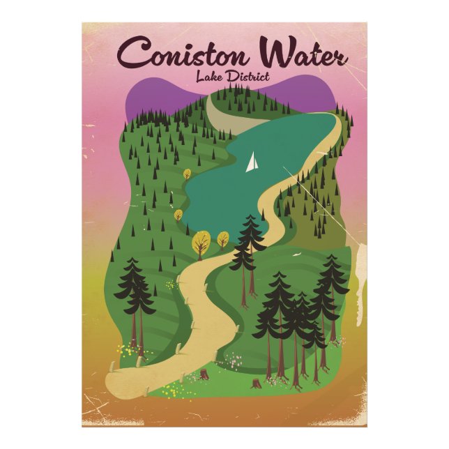 Coniston Vatten Sjö Fototryck (Framsidan)