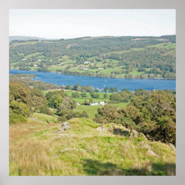 Coniston Vatten vykort Cushion Poster