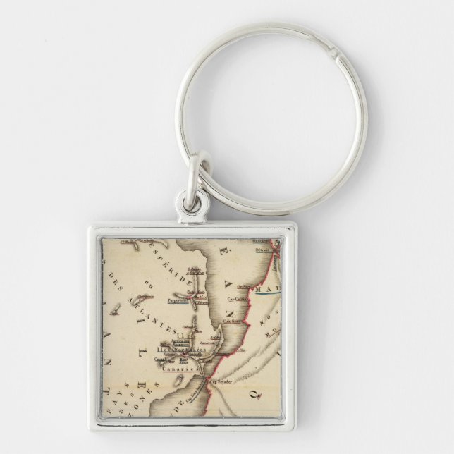 Conjecturale de l'Atlantide Fyrkantig Silverfärgad Nyckelring (Framsidan)