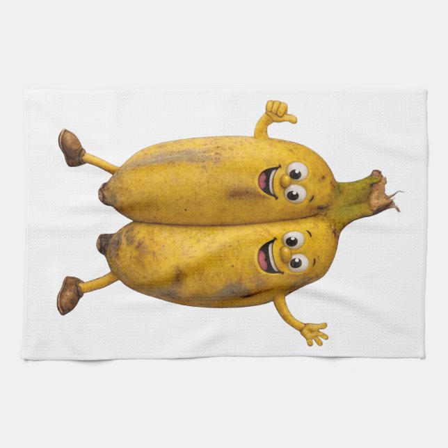 Conjoined Bananas Comedy Duo Kökshandduk (Horisontell)