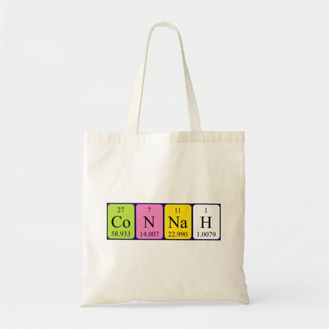 Connah Periodisk bord namn tote bag Tygkasse (Framsidan)