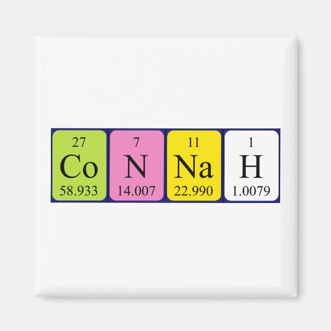 Connah periodiskt bord namn magnet (Framsidan)