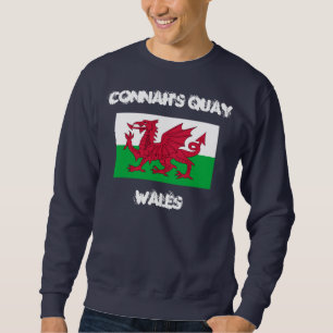 Connah's Quay, Wales med Welsh flagga Sweatshirt