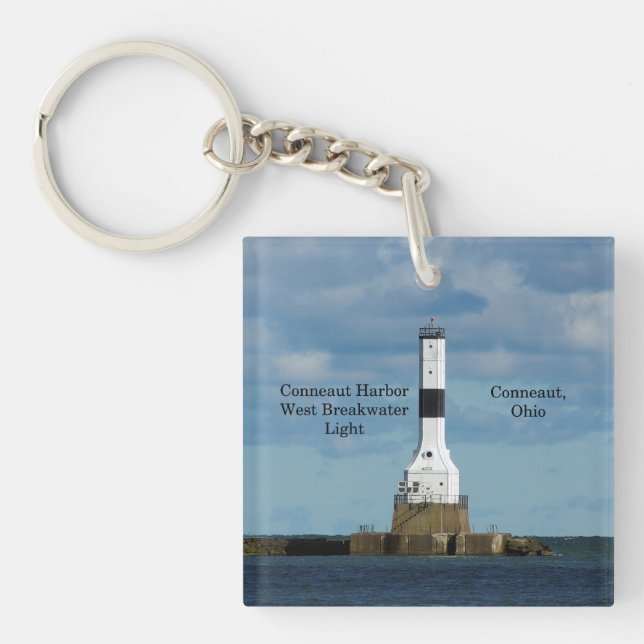 Conneaut Harbor Väster Bkw Light acrylic nyckelrin (Framsidan)