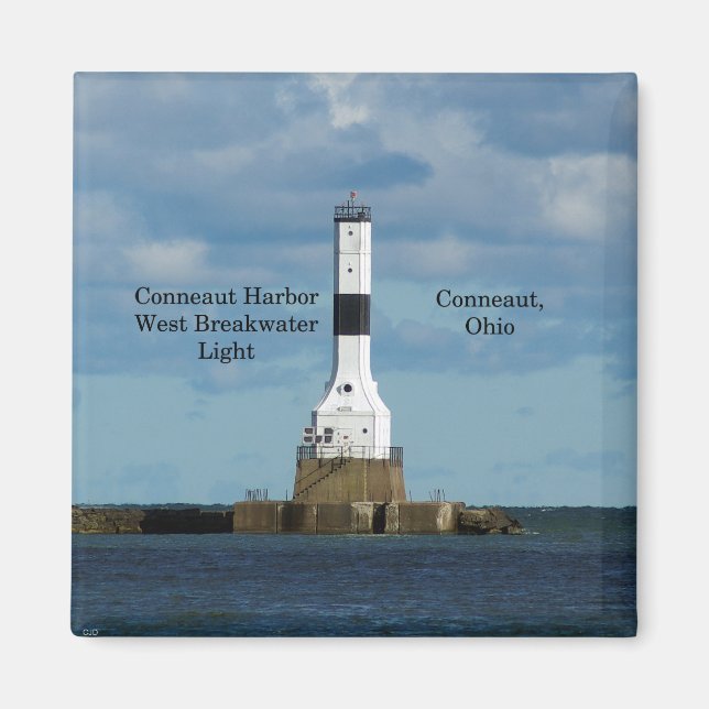 Conneaut Harbor Väster Breakwater Light magnet (Framsidan)