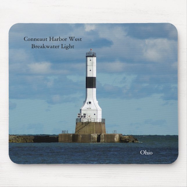 Conneaut Harbor Väster Breakwater Light mousepad Musmatta (Framsidan)