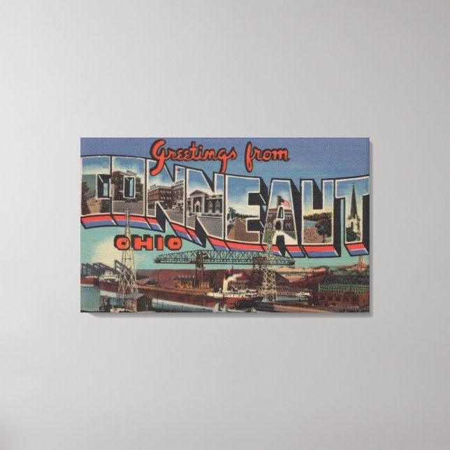 Conneaut, Ohio - Stora Brev Scenes Canvastryck (Framsida)