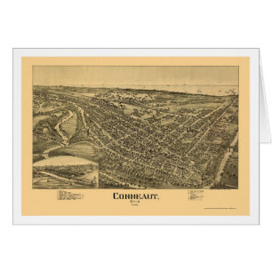 Conneaut panorama- karta för OH - 1896 Hälsningskort
