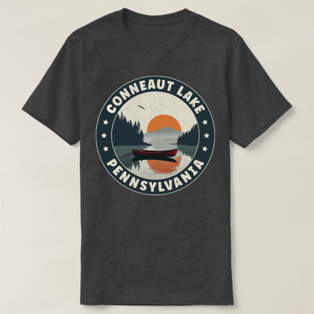 Conneaut Sjö Pennsylvania Sunset T Shirt (Design framsida)