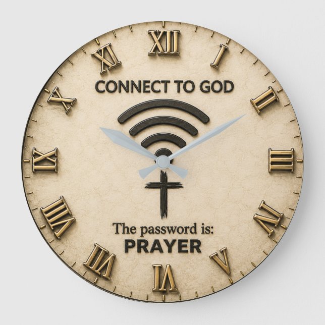 Connect to God Christian Stor Klocka (Framsida)