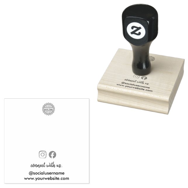 Connect with us Instagram Facebook Social Media Stämpel (Stämplad)