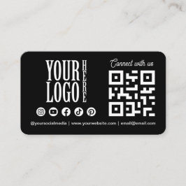 Connect with us Social Media QR Code Black Busines Visitkort