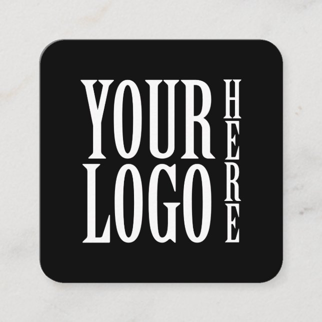 Connect with us Social Media QR Code Black Square Fyrkantigt Visitkort (Framsida)