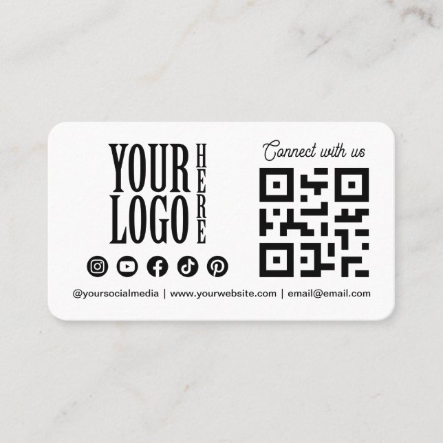 Connect with us Social Media QR Code whit Business Visitkort (Framsida)