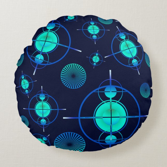 Connected Minds Pattern 2 Rund Kudde (Framsidan)