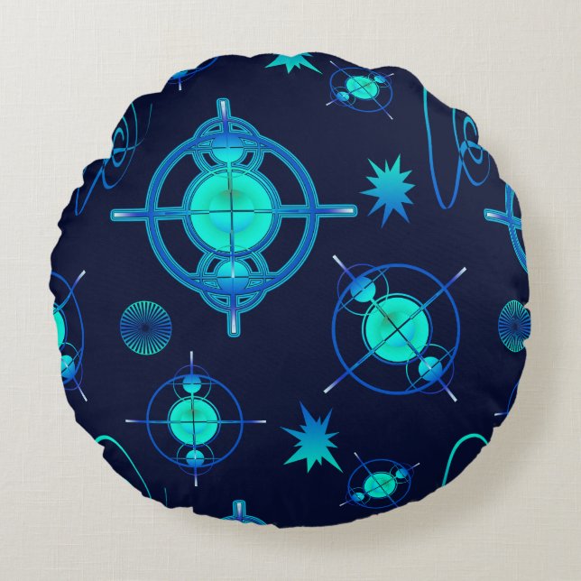 Connected Minds Pattern Rund Kudde (Framsidan)