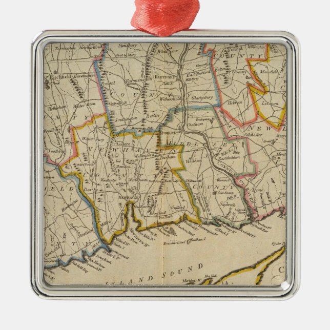 Connecticut 10 julgransprydnad metall (Framsidan)