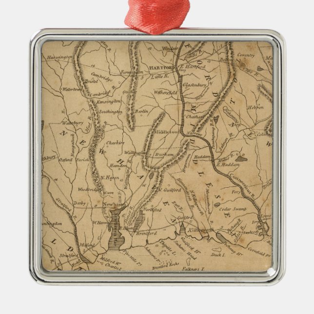 Connecticut 12 julgransprydnad metall (Framsidan)