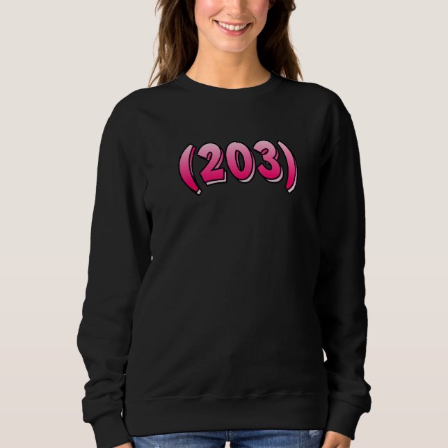 Connecticut 203 Area Code Bridgeport New Haven Sta T Shirt (Framsida)