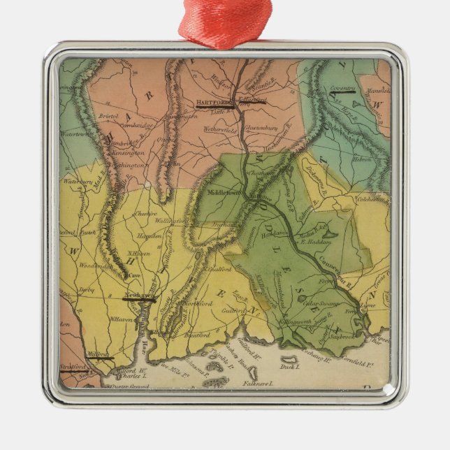 Connecticut 2 julgransprydnad metall (Framsidan)