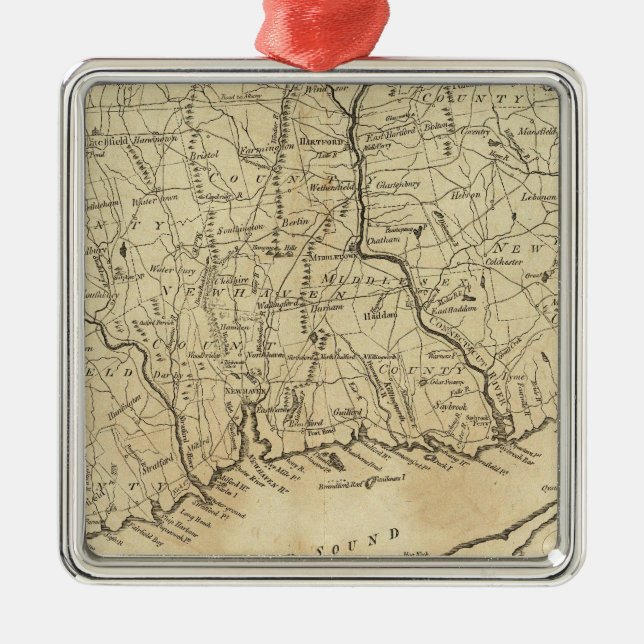 Connecticut 2 julgransprydnad metall (Framsidan)