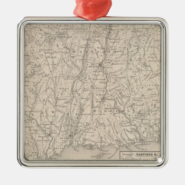 Connecticut 3 julgransprydnad metall (Framsidan)