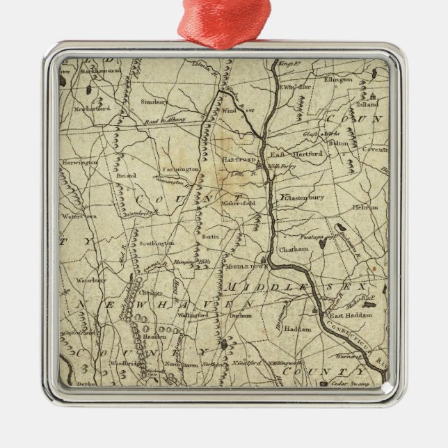 Connecticut 7 julgransprydnad metall (Framsidan)
