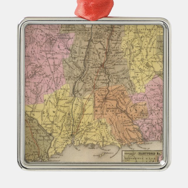 Connecticut 8 julgransprydnad metall (Framsidan)