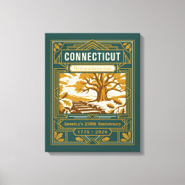 Connecticut Art Deco Amerika 250-årsjubileum Canvastryck
