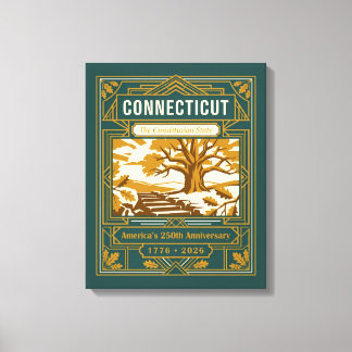 Connecticut Art Deco Amerika 250-årsjubileum Canvastryck