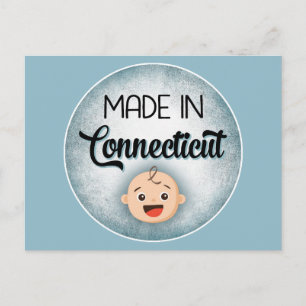 Connecticut Baby Funny Blue New Boy-vykort Vykort