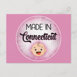 Connecticut Baby Funny Rosa New Girl Postcard Vykort