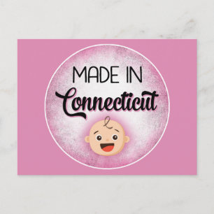 Connecticut Baby Funny Rosa New Girl Postcard Vykort