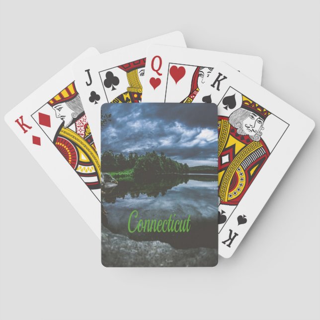 Connecticut Beutiful Sjö Träd Casinokort (Baksidan)