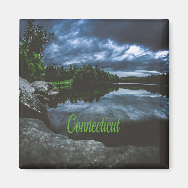 Connecticut Beutiful Sjö Träd Magnet (Framsidan)
