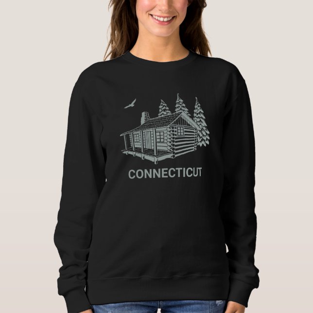 Connecticut Cabin Camping Wilderness Camp Nature O T Shirt (Framsida)