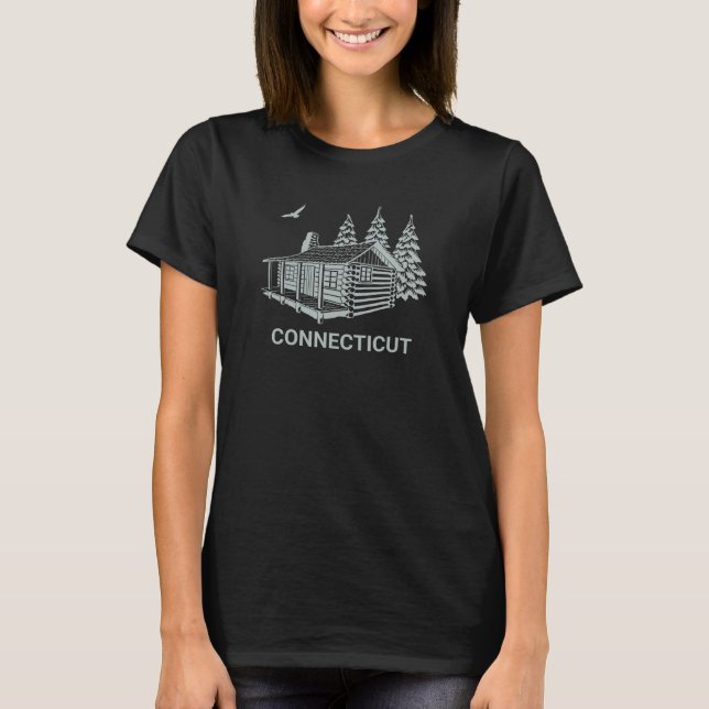 Connecticut Cabin Camping Wilderness Camp Nature O T Shirt (Framsida)