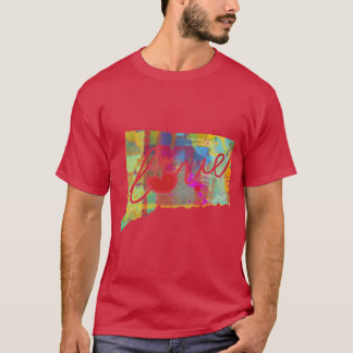 Connecticut CT Kärlek A Colorful Watercolor State  T Shirt