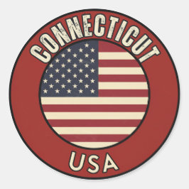 Connecticut delstat runt klistermärke